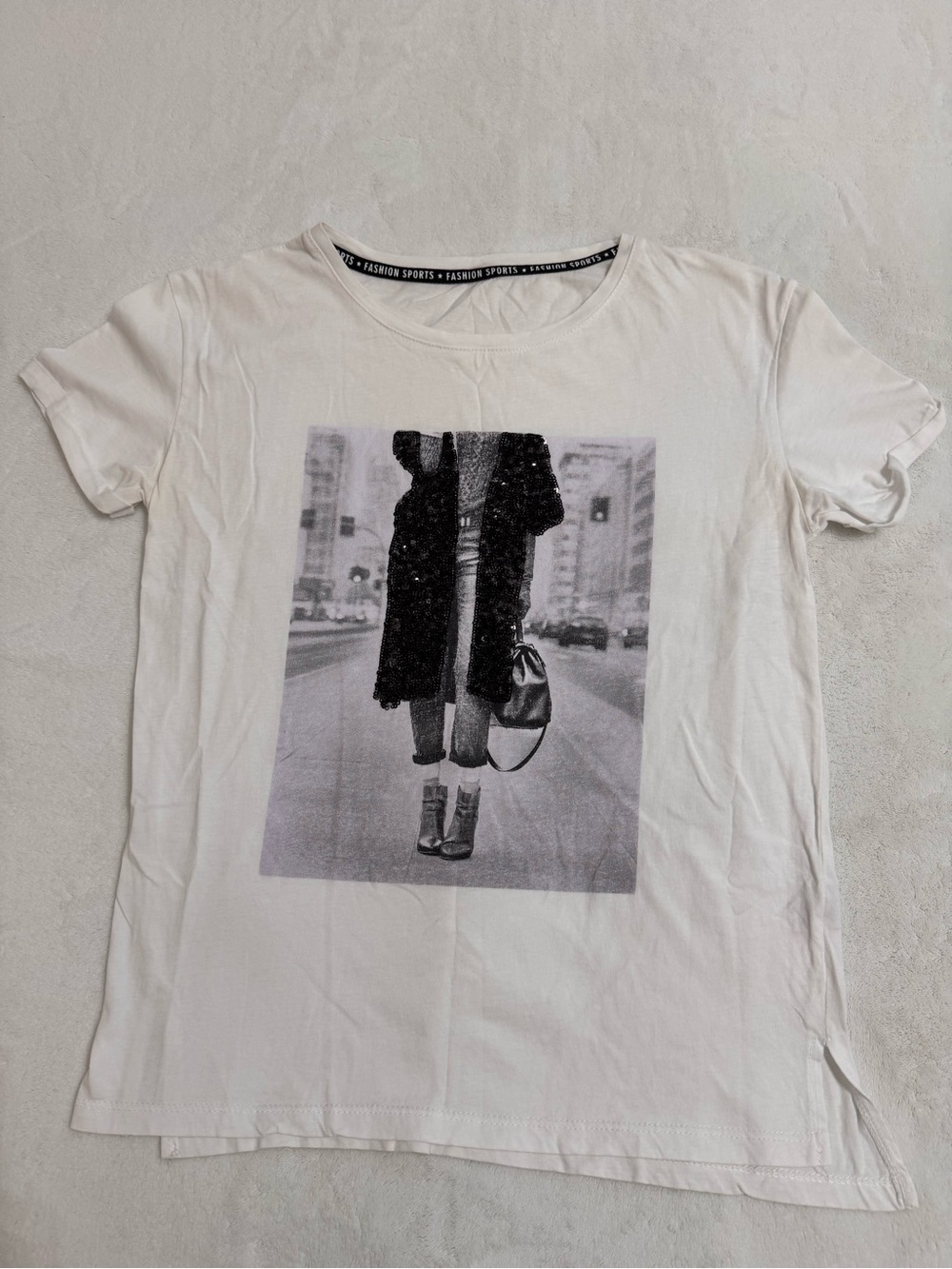 White Graphic Photo-Print Tee
